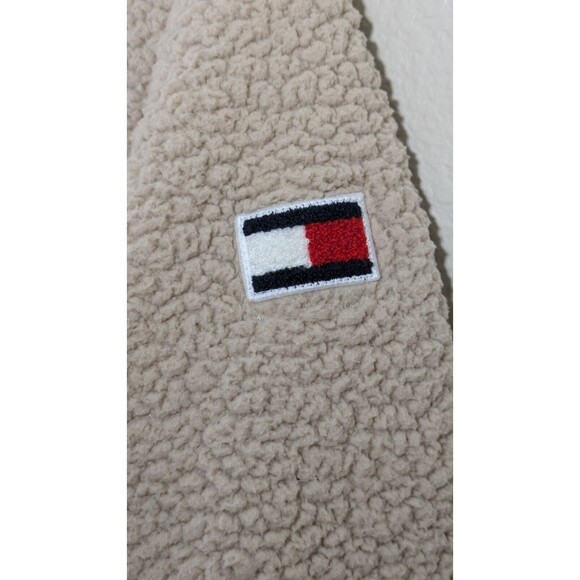 Tommy Hilfiger Sherpa Jacket Womens Small Beige Bomber Teddy Pockets - Picture 2 of 11